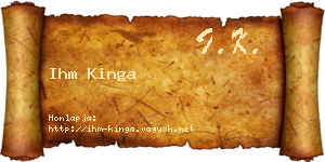 Ihm Kinga névjegykártya