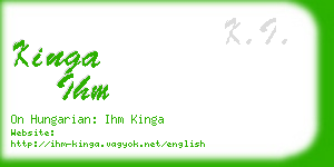 kinga ihm business card